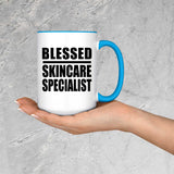 Blessed Skincare Specialist - 15oz Accent Mug Blue