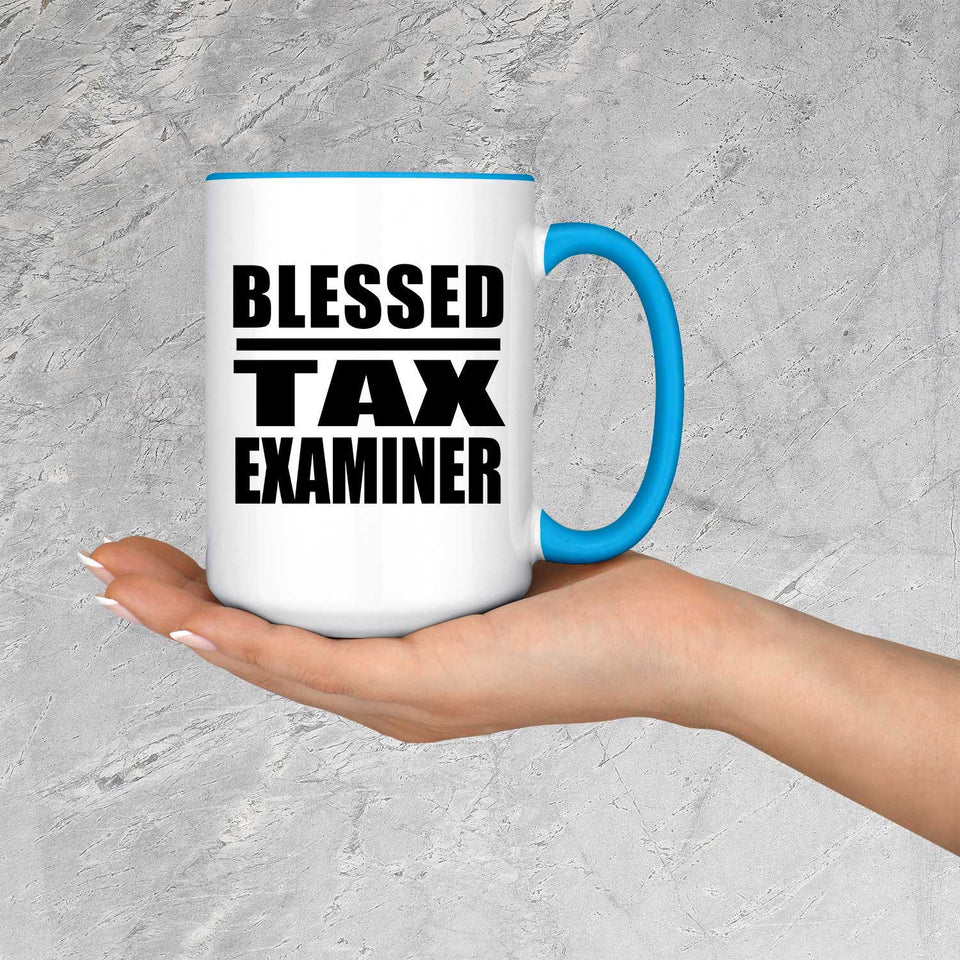 Blessed Tax Examiner - 15oz Accent Mug Blue