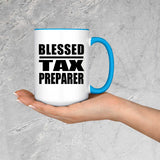 Blessed Tax Preparer - 15oz Accent Mug Blue