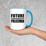 Future Policeman - 15oz Accent Mug Blue