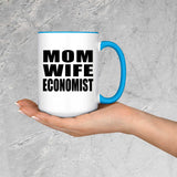 Mom Wife Economist - 15oz Accent Mug Blue