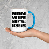 Mom Wife Industrial Designer - 15oz Accent Mug Blue