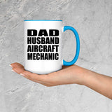 Dad Husband Aircraft Mechanic - 15oz Accent Mug Blue