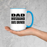 Dad Husband Bus Driver - 15oz Accent Mug Blue