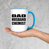 Dad Husband Chemist - 15oz Accent Mug Blue