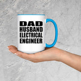 Dad Husband Electrical Engineer - 15oz Accent Mug Blue