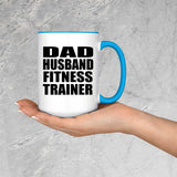 Dad Husband Fitness Trainer - 15oz Accent Mug Blue