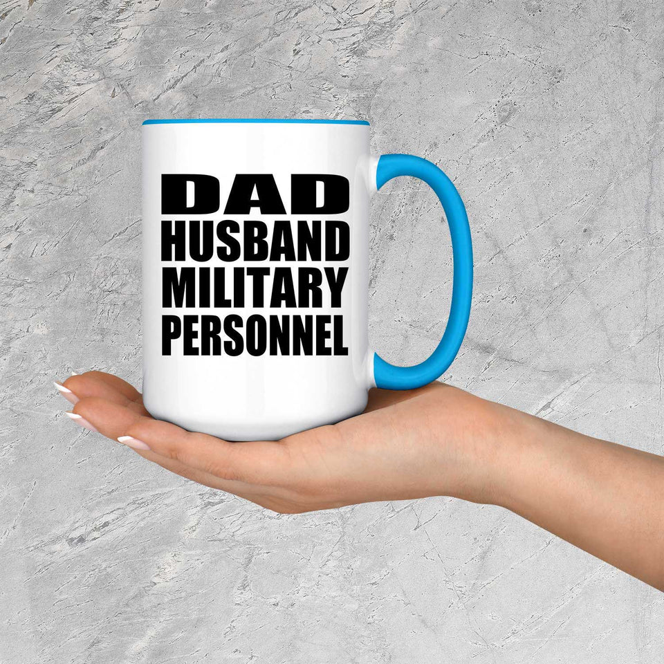 Dad Husband Military Personnel - 15oz Accent Mug Blue