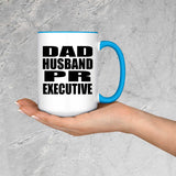 Dad Husband PR Executive - 15oz Accent Mug Blue