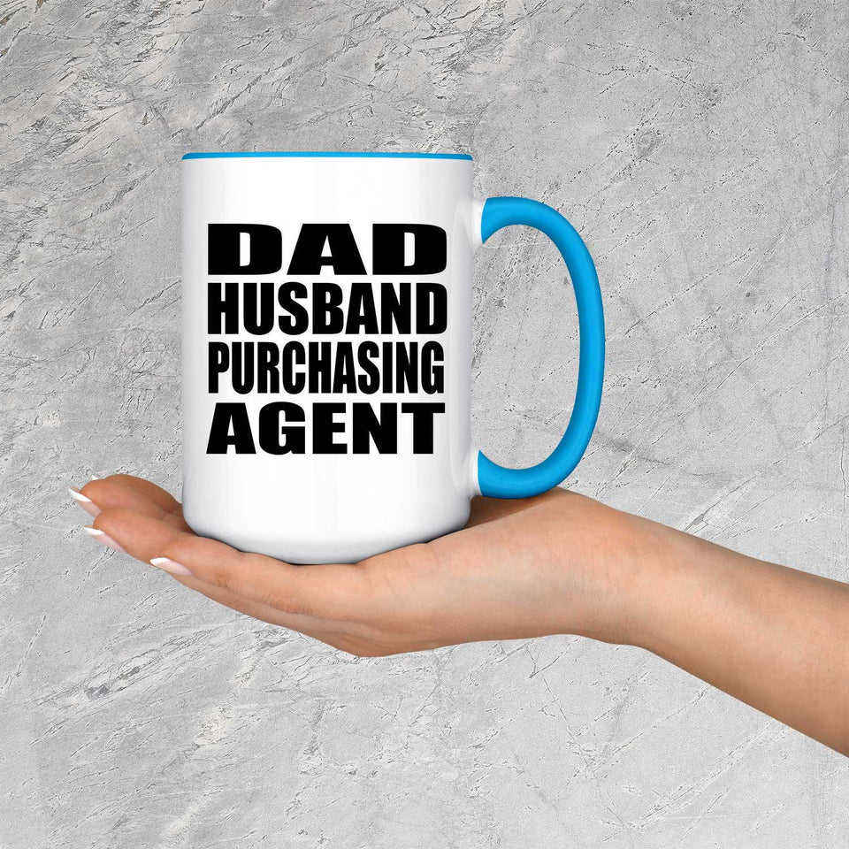Dad Husband Purchasing Agent - 15oz Accent Mug Blue