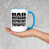 Dad Husband Respiratory Therapist - 15oz Accent Mug Blue