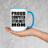 Proud Computer Systems Analyst Mom - 15oz Accent Mug Blue