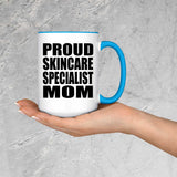 Proud Skincare Specialist Mom - 15oz Accent Mug Blue