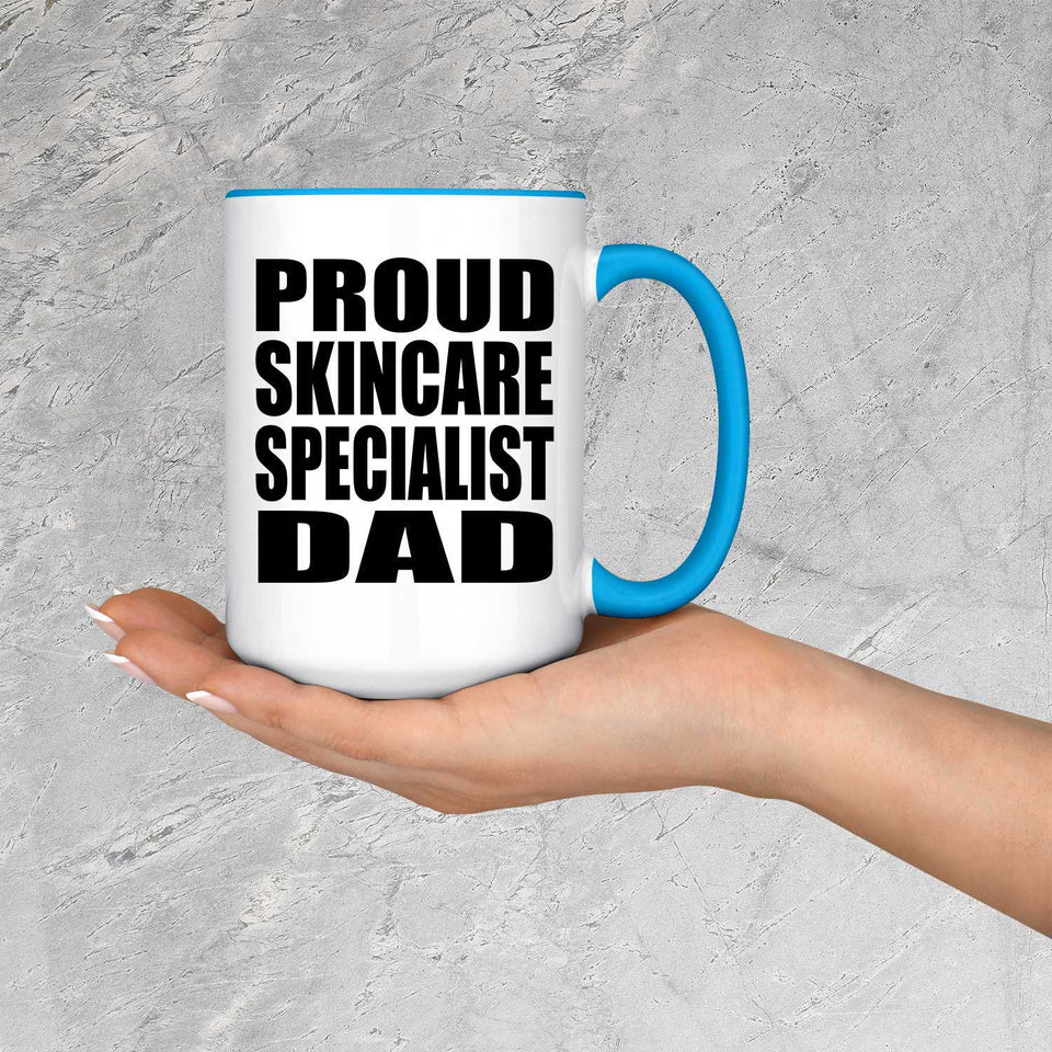 Proud Skincare Specialist Dad - 15oz Accent Mug Blue