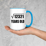 111th Birthday Square Root of 12321 Years Old - 15oz Accent Mug Blue