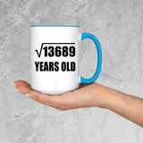 117th Birthday Square Root of 13689 Years Old - 15oz Accent Mug Blue