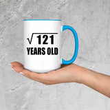 11th Birthday Square Root of 121 Years Old - 15oz Accent Mug Blue