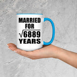 83rd Anniversary Married For Square Root of 6889 Years - 15oz Accent Mug Blue