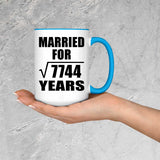 88th Anniversary Married For Square Root of 7744 Years - 15oz Accent Mug Blue