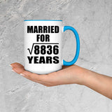 94th Anniversary Married For Square Root of 8836 Years - 15oz Accent Mug Blue