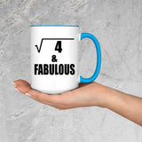 2nd Birthday Square Root of 4 & Fabulous - 15oz Accent Mug Blue