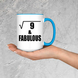 3rd Birthday Square Root of 9 & Fabulous - 15oz Accent Mug Blue