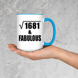 41st Birthday Square Root of 1681 & Fabulous - 15oz Accent Mug Blue