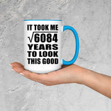 78th Birthday Took Square Root of 6084 Years To Look Good - 15oz Accent Mug Blue