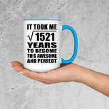 39th Birthday Took Square Root of 1521 Years To Awesome - 15oz Accent Mug Blue