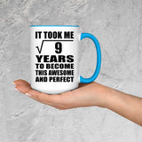 3rd Birthday Took Square Root of 9 Years To Awesome - 15oz Accent Mug Blue