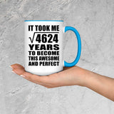 68th Birthday Took Square Root of 4624 Years To Awesome - 15oz Accent Mug Blue