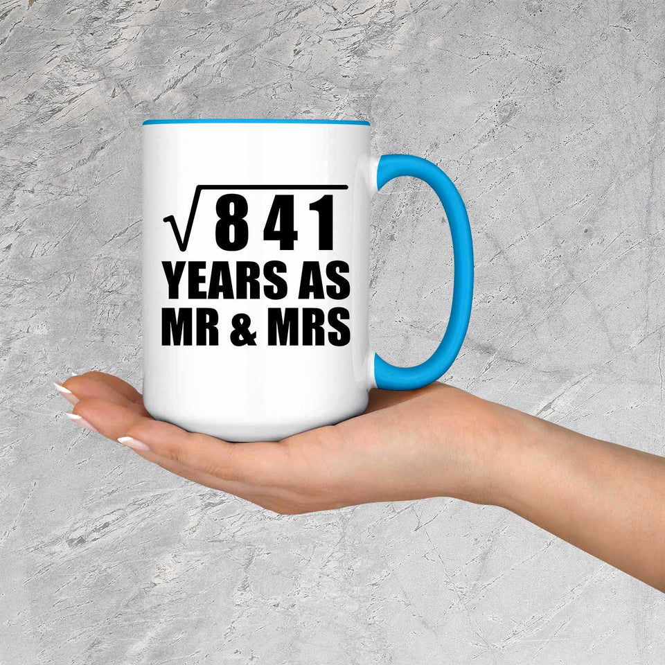 29th Anniversary Square Root of 841 Years As Mr & Mrs - 15oz Accent Mug Blue