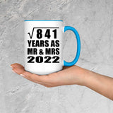 29th Anniversary Square Root of 841 Years As Mr & Mrs 2022 - 15oz Accent Mug Blue