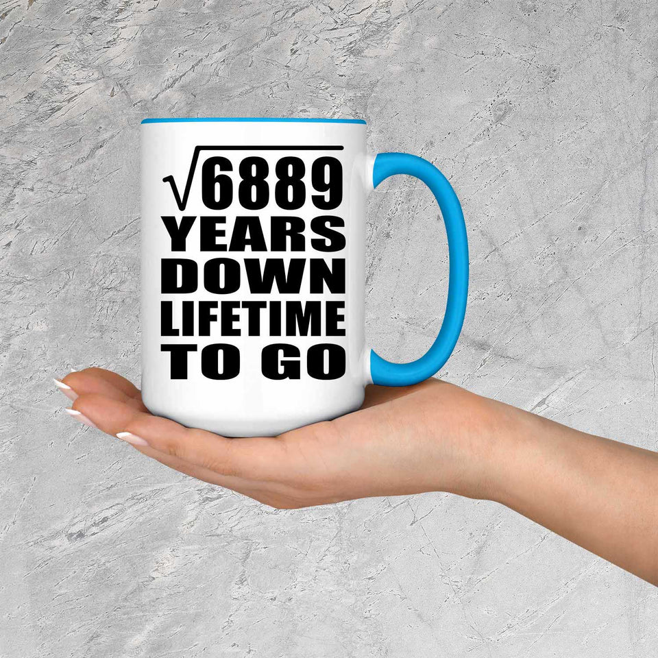 83rd Anniversary Square Root of 6889 Years Lifetime To Go - 15oz Accent Mug Blue