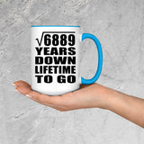 83rd Anniversary Square Root of 6889 Years Lifetime To Go - 15oz Accent Mug Blue
