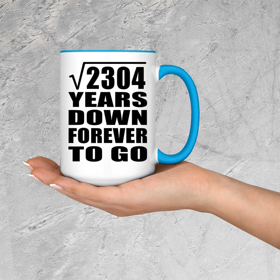 48th Anniversary Square Root of 2304 Years Down Forever To Go - 15oz Accent Mug Blue