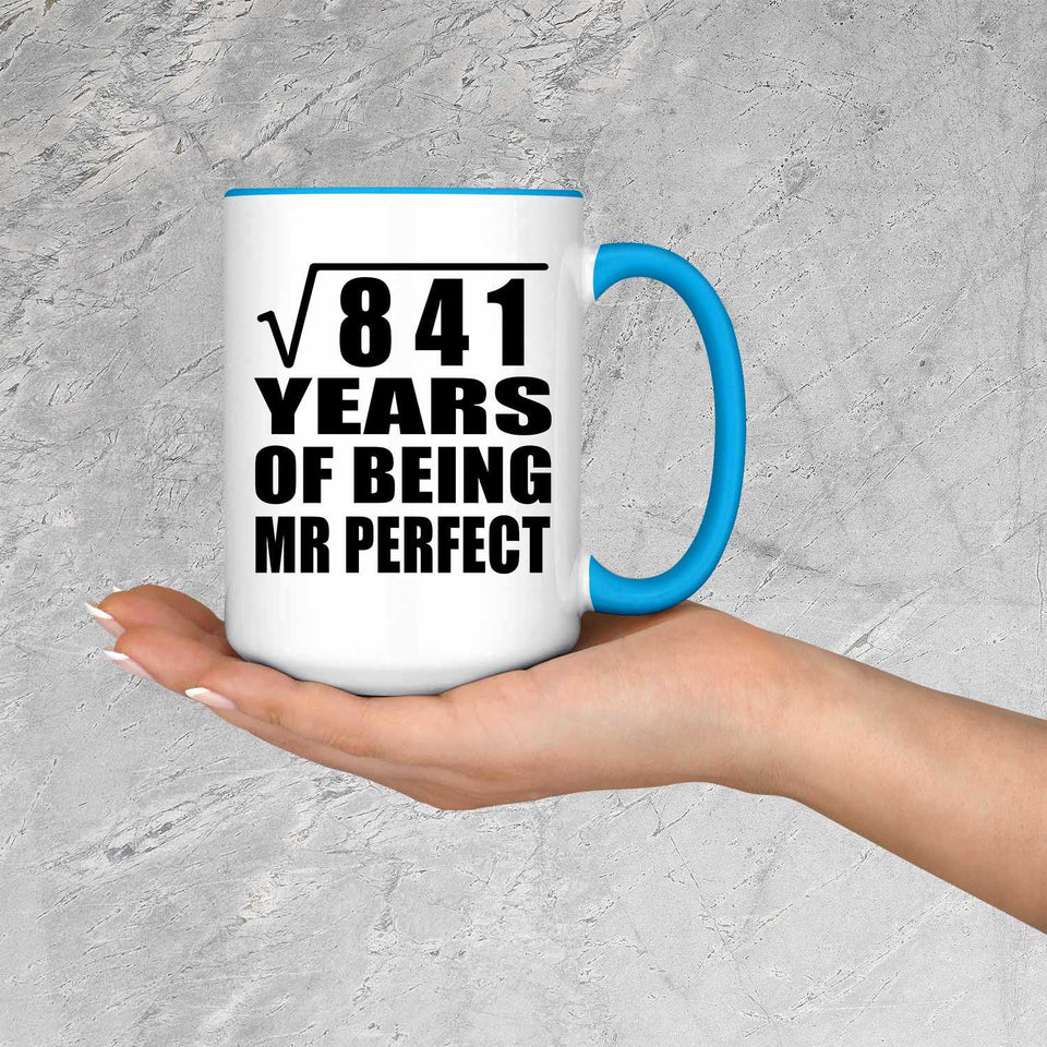 29th Anniversary Square Root of 841 Years of Mr Perfect - 15oz Accent Mug Blue