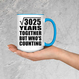 55th Anniversary Square Root of 3025 Years Who's Counting - 15oz Accent Mug Blue