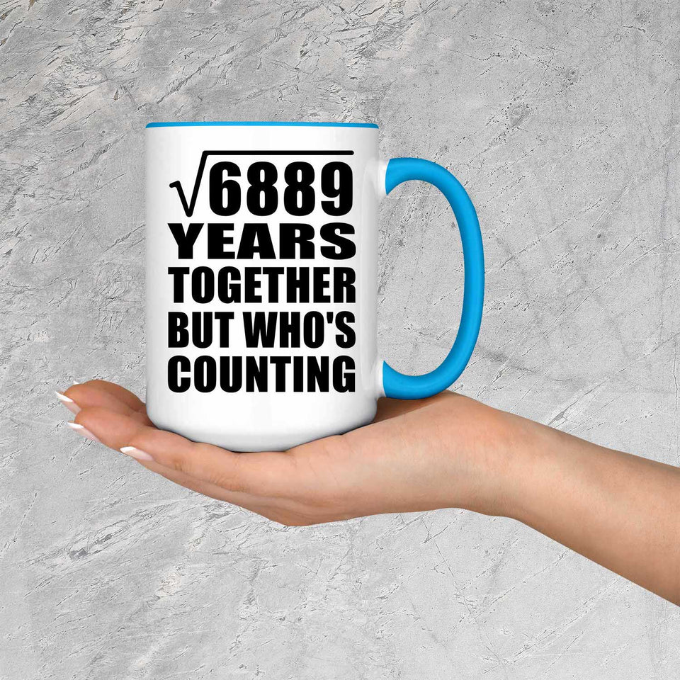 83rd Anniversary Square Root of 6889 Years Who's Counting - 15oz Accent Mug Blue