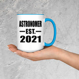Astronomer Established EST. 2021 - 15oz Accent Mug Blue