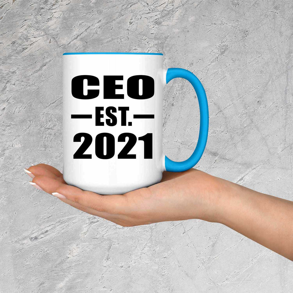 CEO Established EST. 2021 - 15oz Accent Mug Blue