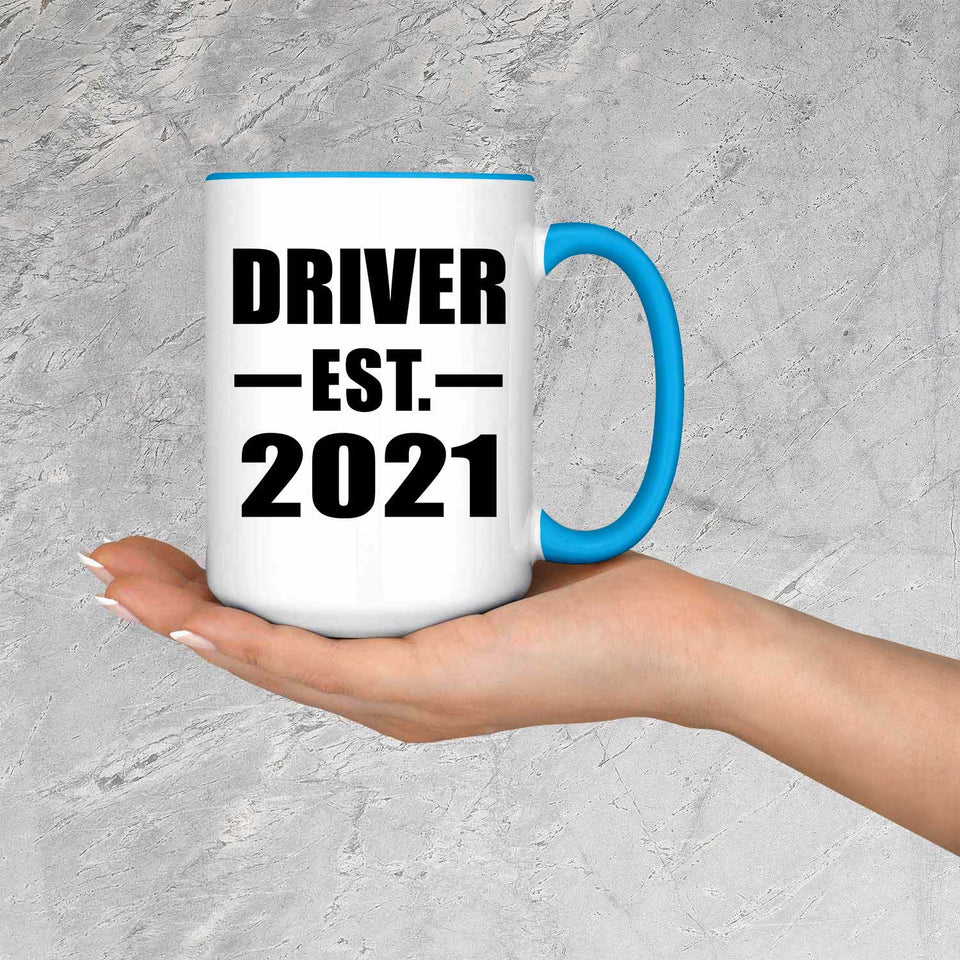 Driver Established EST. 2021 - 15oz Accent Mug Blue
