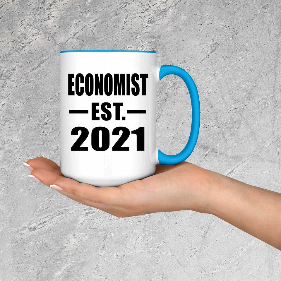 Economist Established EST. 2021 - 15oz Accent Mug Blue