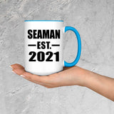 Seaman Established EST. 2021 - 15oz Accent Mug Blue