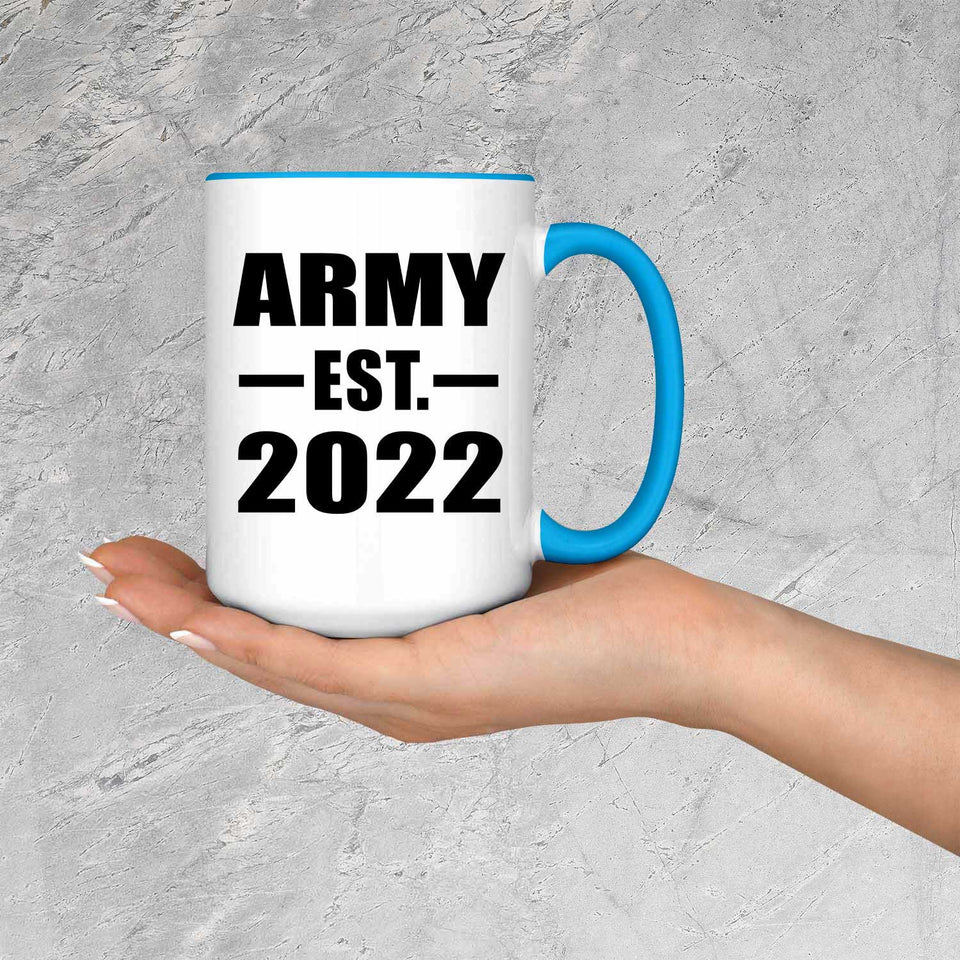 Army Established EST. 2022 - 15oz Accent Mug Blue