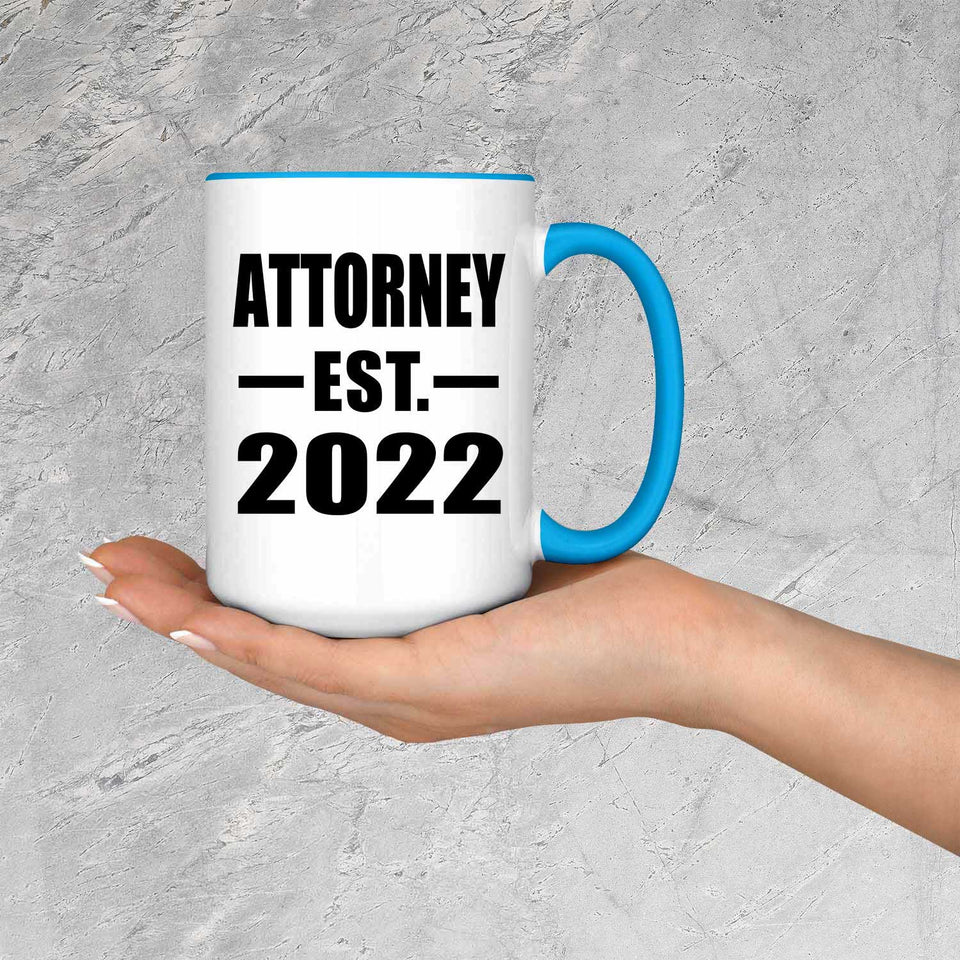 Attorney Established EST. 2022 - 15oz Accent Mug Blue