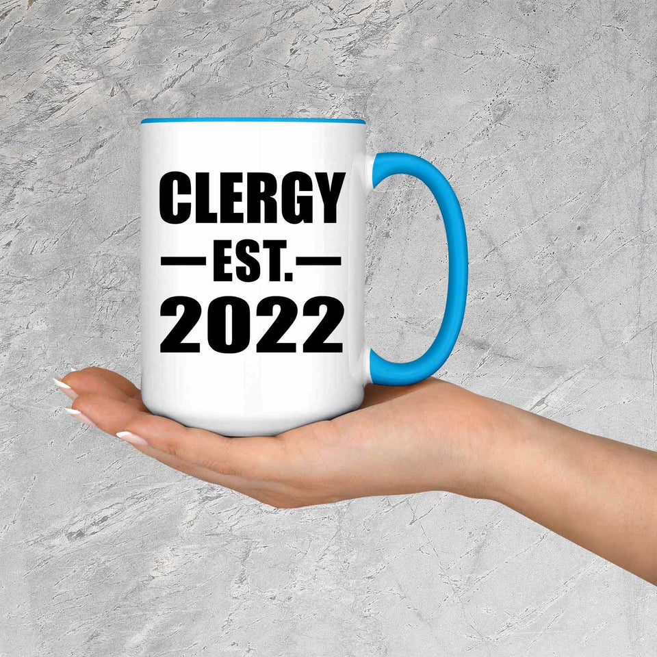 Clergy Established EST. 2022 - 15oz Accent Mug Blue