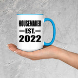 Housemaker Established EST. 2022 - 15oz Accent Mug Blue