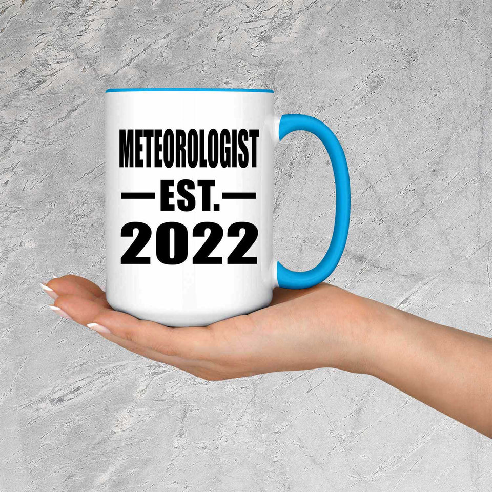 Meteorologist Established EST. 2022 - 15oz Accent Mug Blue