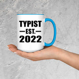 Typist Established EST. 2022 - 15oz Accent Mug Blue